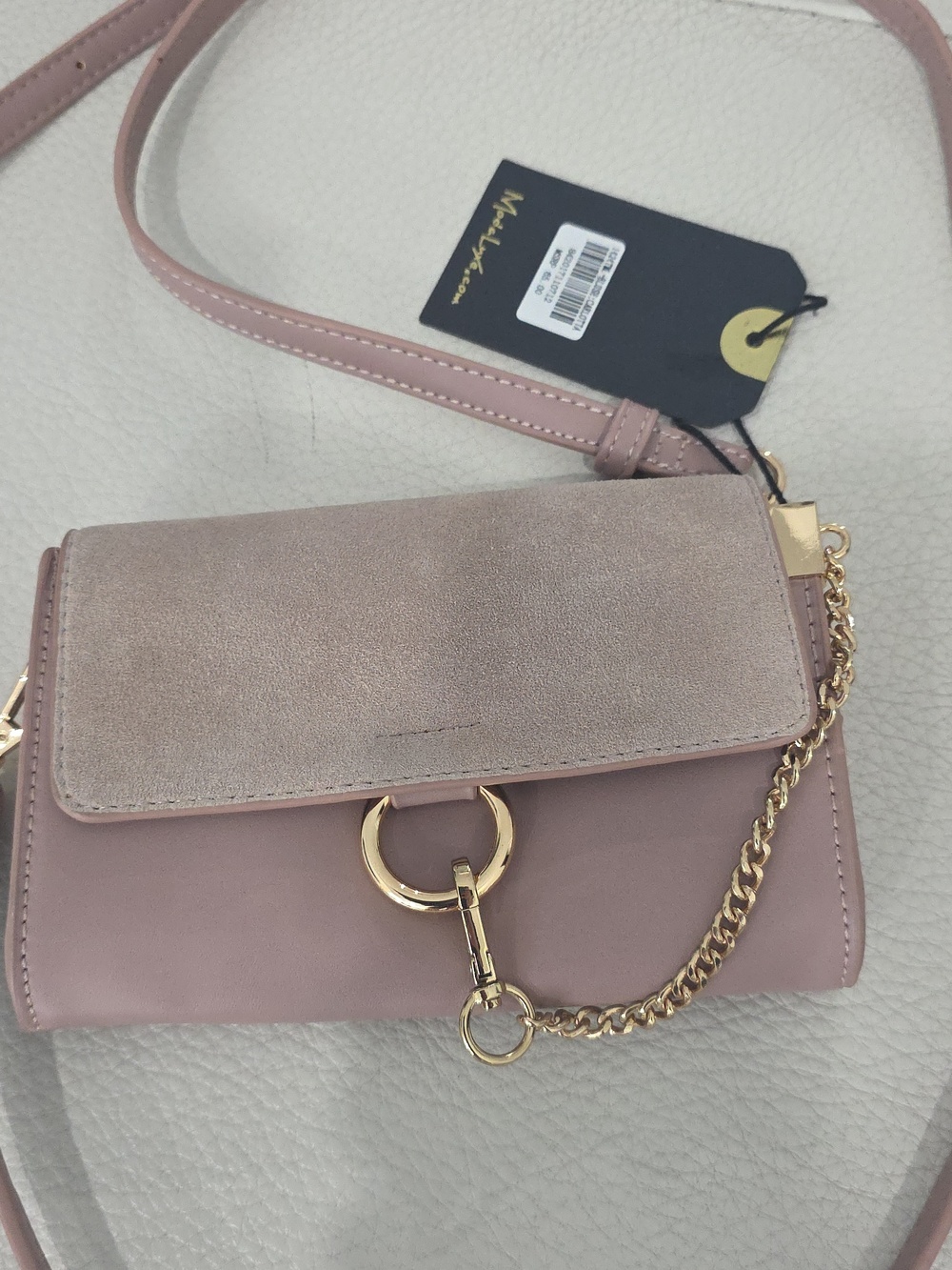 Women's Pink Crossbody Bag with Gold Hardware